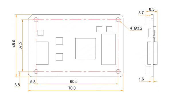 NovaStar-A5s-Plus-Dimensions Receiving Card A5s Plus